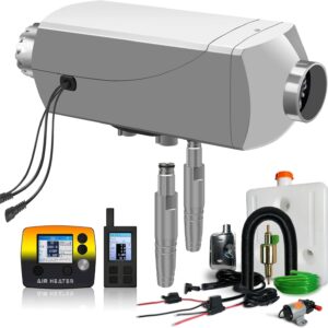 8kW 柴油加热器 12V，房车、卡车、船舶用一体式空气与水加热器 | 气水加热一体、房车水加热、发动机预热、遥控、节能模式、LCD控制器